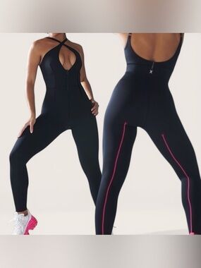 Savage X Fenty Hotline Snatched Jumpsuit Sz XL Tummy Control Contour Keyhole EUC